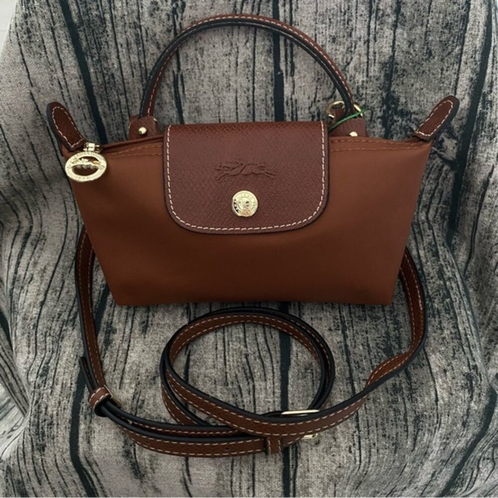 Longchamp Womens Le Pliage Cosmetics Case Cognac Color